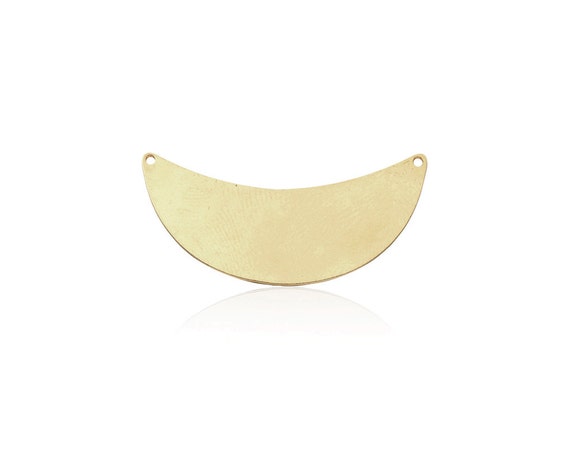 Raw Brass Moon Connector, 1 Pc, Half Moon Pendant, Laser Cut Findings, Brass Minimalist Pendant, Crescent Moon Pendant, Raw Brass Jewelry