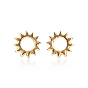Sun Stud Earrings, Gold Stud Earrings, Gold Sun Earrings, Gold Post Earrings, Small Sun Earrings, Gold Sun Studs, Wholesale Earrings