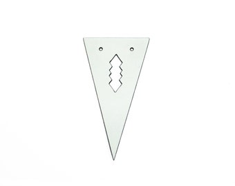 White Triangle Pendant, 1 Pc, Tribal Triangle, FORMICA Jewelry, Geometric Pendant, Jewelry Making, Laser Cut Pendant, Wood Pendant