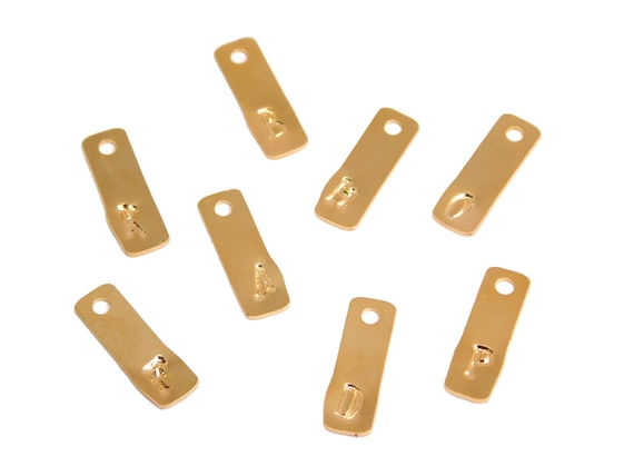 Initial Letter Tag Charm, 1 Pc, Raw Brass Tag, Personalized Jewelry Tag, Hand Stamped Initial Charm, Letter Necklace Charm, Keychain Charm