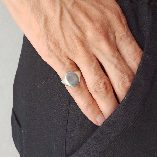 Sterling Silver Signet Ring, Pinkie Ring, Oval Silver Ring, Pinkie Signet Ring, Wholesale Coin Ring, Vintage Jewelry Ring