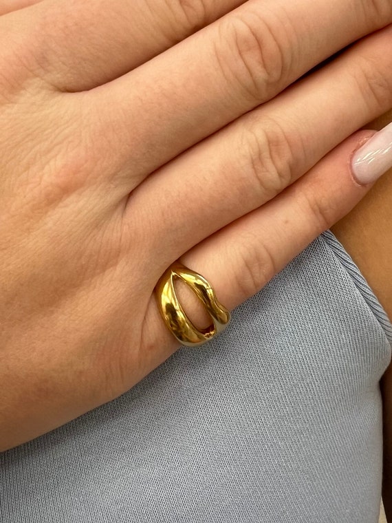 925 Sterling Silver Lips Ring, Lips of Love Gold Ring, Silver Statement Pinky Ring