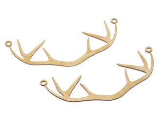 Brass Antler Pendant, 25 Pcs, Deer Antler Pendant, Elk Deer Pendant, Large Antler Pendant, Laser Cut Pendant, Steampunk Pendant