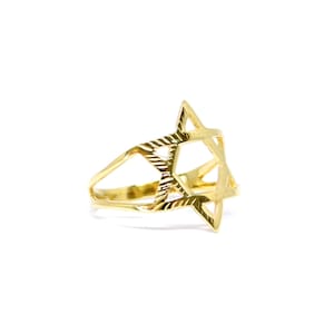 Gold Star of David Ring, Magen David Ring, Jewish Star Ring, Judaica Ring