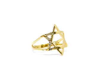 Gold Star of David Ring, Magen David Ring, Jewish Star Ring, Judaica Ring