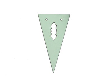 Green Triangle Pendant, 1 Pc Tribal Boho Triangle, FORMICA Jewelry, Geometric Pendant, Jewelry Making, Laser Cut, Wood Pendant, Mint Green