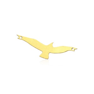Gold Seagull Pendant, Gold Eagle Connector, Flying Bird Pendant, Bird Necklace Pendant, Laser Cut Jewelry, Gold Seagull Charm