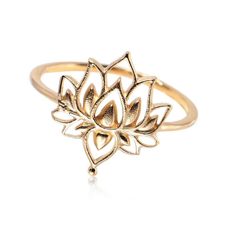 Gold Lotus Ring Gold Flower Ring Lotus Fashion Ring Etsy
