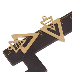 Triangle Arrow Pendant, 1 Pc Raw Brass Pendant, Geometric Chevron Pendant, Laser Cut Jewelry, Exclusive Goldie Jewelry Making Supplies image 1