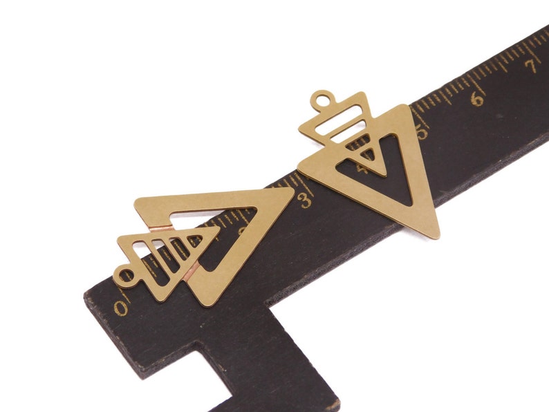 Triangle Arrow Pendant, 1 Pc Raw Brass Pendant, Geometric Chevron Pendant, Laser Cut Jewelry, Exclusive Goldie Jewelry Making Supplies image 1