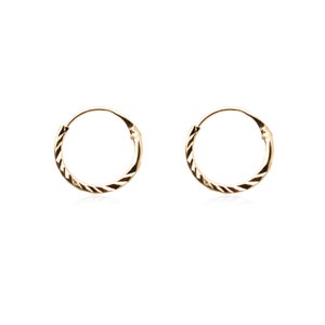 Gold Hoop Earrings, 1 pair, Rhodium hoop, Tiny hoop Earrings,  Rope hoop Earring, Wholesale Earring, Earring Supply