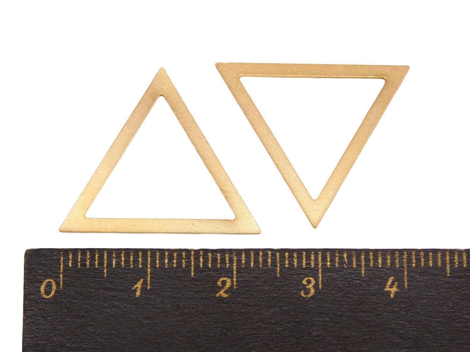 Gold Plated Triangles, 3 Pcs Hollow Triangular Charms, Minimalist ...
