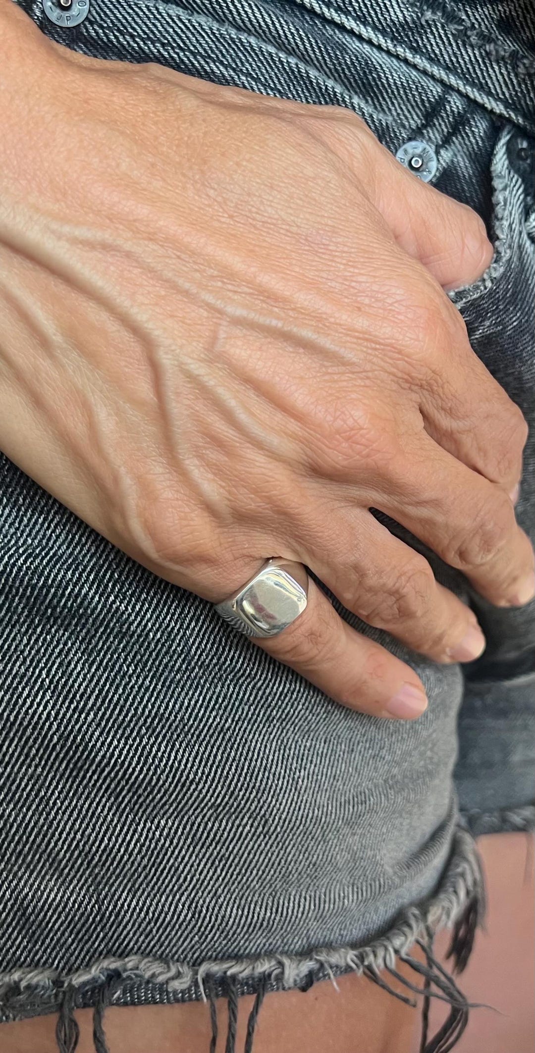 Sterling Silver Signet Ring, Pinkie Ring, Man Silver Ring, Pinkie