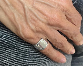 Sterling Silver Signet Ring, Pinkie Ring, Man Silver Ring, Pinkie