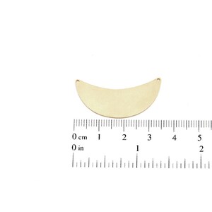 生の真鍮製ムーンコネクター、1個、ハーフムーンペンダント、レーザーカット金具、真鍮製ミニマリストペンダント、三日月ペンダント、生の真鍮製ジュエリー 画像 2