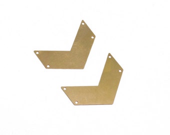 Brass Chevron Pendant, 2 Pcs, Gold Chevron Pendant, Chevron Connector Pendant,  Exclusive at Goldie Supplies