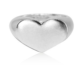 925 Sterling Silver Heart Ring, Heart Gold Ring, Signet Heart Ring, Wholesale Coin Ring, Wholesale Jewelry Supplies, Silver Jewelry