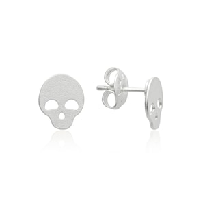 Zilveren schedel oorbellen, zilveren schedel hengsten, schedel oorbellen, kleine schedel oorbellen, schedel oorbellen, rocker oorbellen, laser gesneden oorbellen