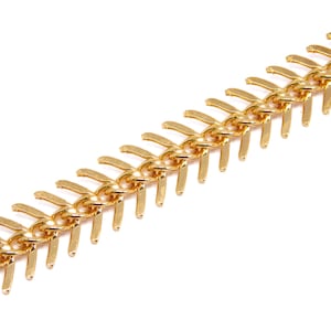 Fish Bone Chain 11mm, 3.28 ft / 1 M Industrial Gold Chain, Fine Plated Chains, Jewelry Making Supplies,  Necklace Bracelet Chain Findings