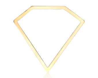 Raw Brass Geometric Pendant, 1 Pc, Diamond Pendant, Art Deco Jewelry, Laser Cut Jewelry, Exclusive at Goldie Supplies
