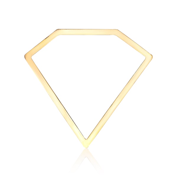 Surowy Mosiężny Wisiorek Geometryczny, 1 Szt., Wisiorek Diamentowy, Biżuteria Art Deco, Biżuteria Cięta Laserowo, Ekskluzywna w Goldie Supplies