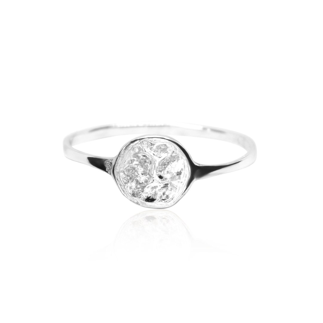 Hammered Circle Ring, Silver Hammered Ring, 925 Sterling Silver Ring ...