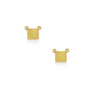 May include: Two gold-toned square-shaped earring charms with a small loop on each side.