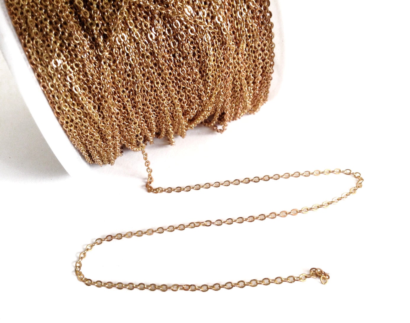 1 Foot Raw Brass Basic Cable Chains, Chain Supplies, Fine Chains for ...