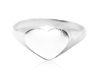 925 Sterling Silver Tiny Heart Ring, Heart Gold Ring, Signet Heart Ring, Wholesale Coin Ring, Wholesale Jewelry Supplies, Silver Jewelry