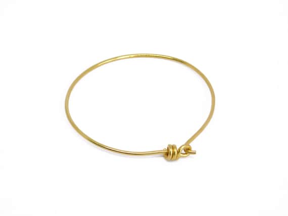 Brass Wire Bracelet, Raw Brass Bangle, Oval Wire Bracelet, Adjustable Bracelet Blank, Charm Bracelet Supply, Goldie Jewelry Supplies