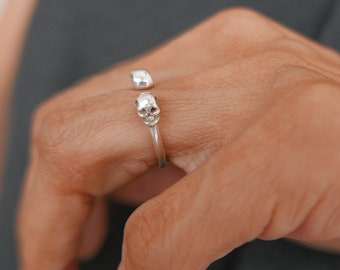 Skeleton Silver Ring, Sterling Silver Open Ring, Skeleton Ring, Fashion Jewelry Ring, Wholesale Jewelry Supplies, Adjustable Jewelry Ring