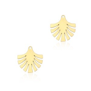 Gold Leaf Pendant, 25 Pcs, Gold Leaf Charm