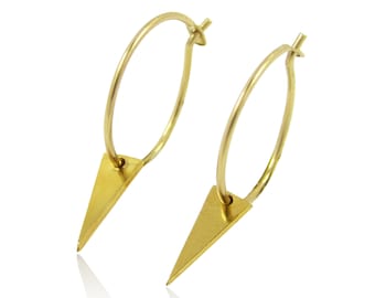 Gold filled Earrings, 1 Pair, Ear hoop earrings, Triangle hoop earrings, gold hoops earrings, Earrings Findings, Goldie Jewelry Supplies