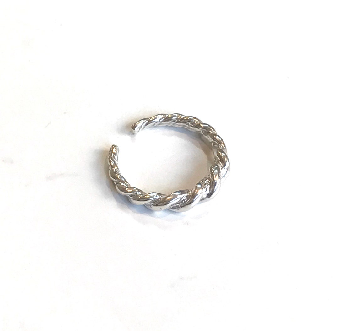 Open Rope Ring Silver Rope Open Ring, 925 Sterling Silver Ring, Silver Geometric Rings ...