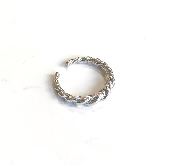 Silver Rope Open Ring, 925 Sterling Silver Ring, Silver