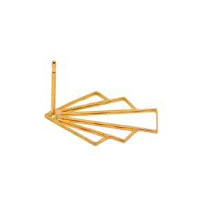 Pu&ograve; includere: Orecchino geometrico a forma di ventaglio in oro con chiusura a perno.
