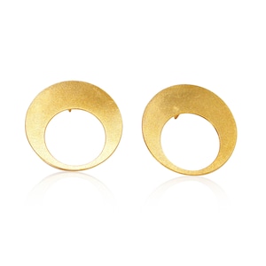 Circle Stud Earrings, Large Circle Earrings, Hoop Stud Earrings, Post Earrings, Raw Brass Jewelry, Geometric Jewelry, Wholesale Earrings