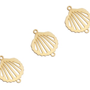 20 stuks, Sea Shell hanger, gouden shell charme, Clam armband charme, Beach sieraden, nautische charme, goud vergulde Clam charme, laser gesneden hanger