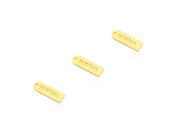 Gold Logo Tags, 50 Pcs, Custom Logo Design, Brass Logo Charms, Logo Engraved Tag, Personalized Logo Jewelry Tags, Custom Necklace Tags,