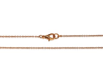 1.2 mm Finished Necklace, Gold Necklace, Handmade, Basic Cable Chain, Jewelry Supplies, Chain supplies, Fine chains for jewelry making