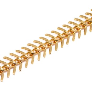10 Foot Fish Bone Chain 11mm, Industrial Brass Chain supplies, Fine chains for jewelry making necklaces bracelets, Findings, Goldie Supplies
