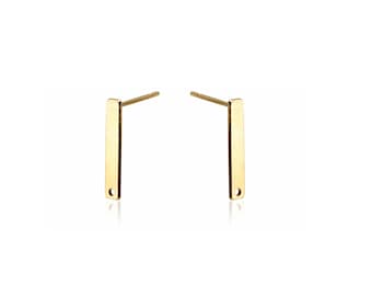 Rectangle Earrings, Gold Bar Studs, Bar Post Earrings, Geometric Jewelry, Laser Cut, Wholesale Earrings, Jewelry Supplies, Geometric Earring