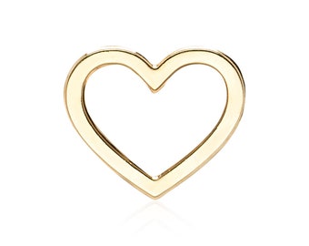 Heart Charm, 5 Pcs, Gold Heart Charm, Love Pendant, Valentine's Day Jewelry, Minimalist Jewelry, Laser Cut Jewelry, Wholesale Charm