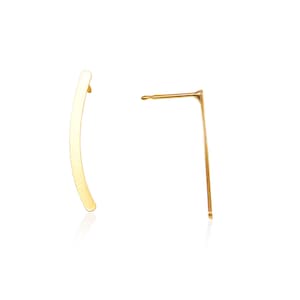 Gold gebogen Bar Ohrringe, Gold Bar Ohrringe, Bar Ohrstecker, Gold Ohrstecker, einfache Ohrstecker, Gold Post Ohrringe, Gold Bar Ohrstecker
