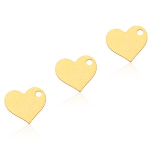 Gold Heart Charm, 3 Pcs, Small Heart Charm, Gold Heart Pendant, Tiny Heart Pendant, Laser Cut Findings, Gold Plated Charm, Heart Jewelry