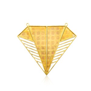 Brass Geometric Pendant, 1 Pc, Large Pendant, Triangles Pendant, Tribal Aztec Pendant, Brass Boho Pendant, Jewelry Making GoldieSupplies