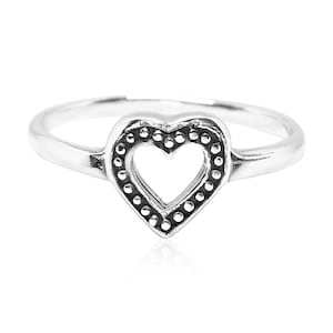 Silver Heart Ring, Ornamented Heart ring, 925 Sterling Silver Ring, Silver Geometric Rings, Wholesale Jewelry Supplies, Modern Ring