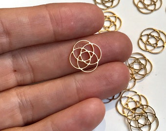 Ikigai Circle Pendant, 2 PCs, SpirItual Jewelry,  Geometric Pendant Jewelry, Laser Cut Jewelry, Wholesale Pendants, Supplies
