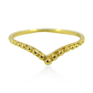 Gold chevron Ring, Deep Gold Plated Chevron Ring, V Shaped Ring, Gold Trendy Ring, Wholesale Ring, 925 Silver Jewelry, Dots ring