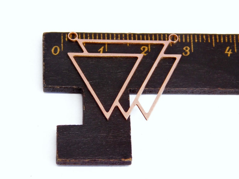 Rose Gold Triangles, Triangular V-shaped Pendant, Silver V Charm ...